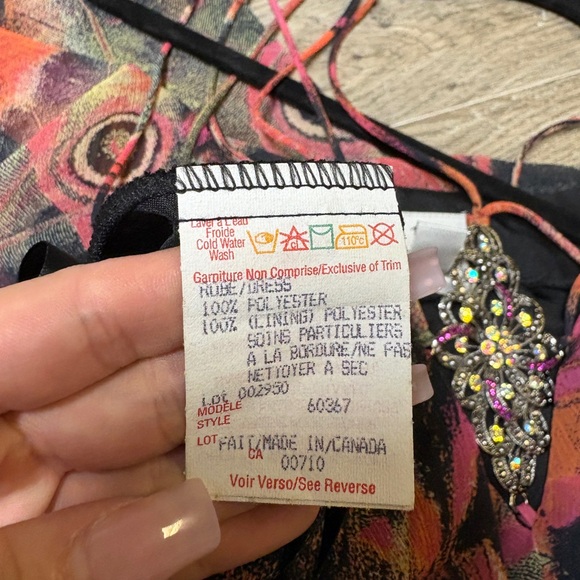 Joseph Ribkoff Hi-Lo Dress in Black and Orange - Picture 15 of 16